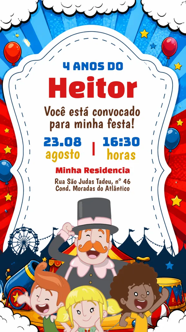 Convite Aniversário Mundo Bita Para Editar Online