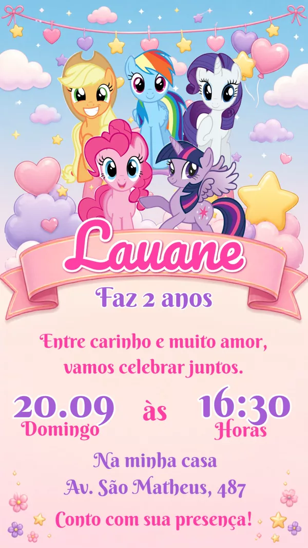 Convite de My Little Pony