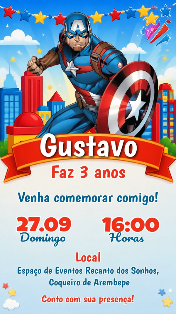 Convite de Capitão América