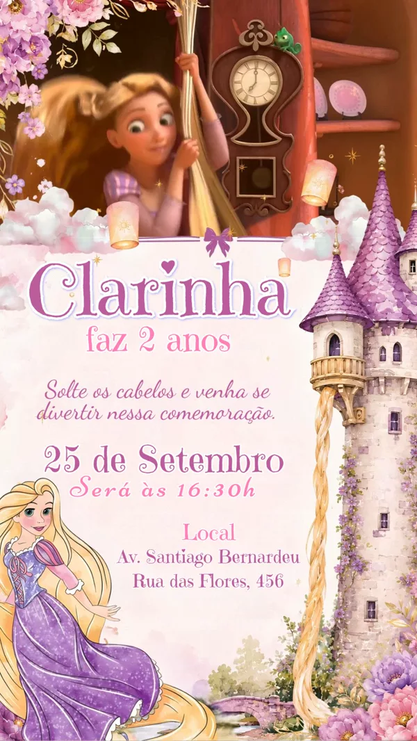 Convite de Rapunzel