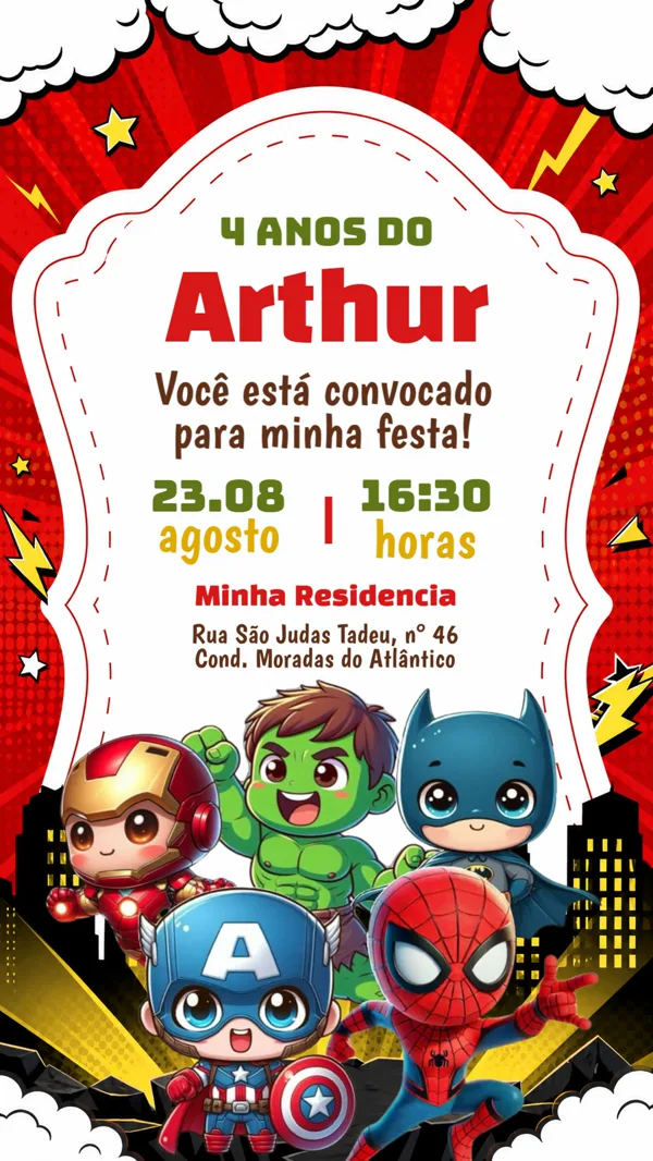 Convite de Super-Heróis
