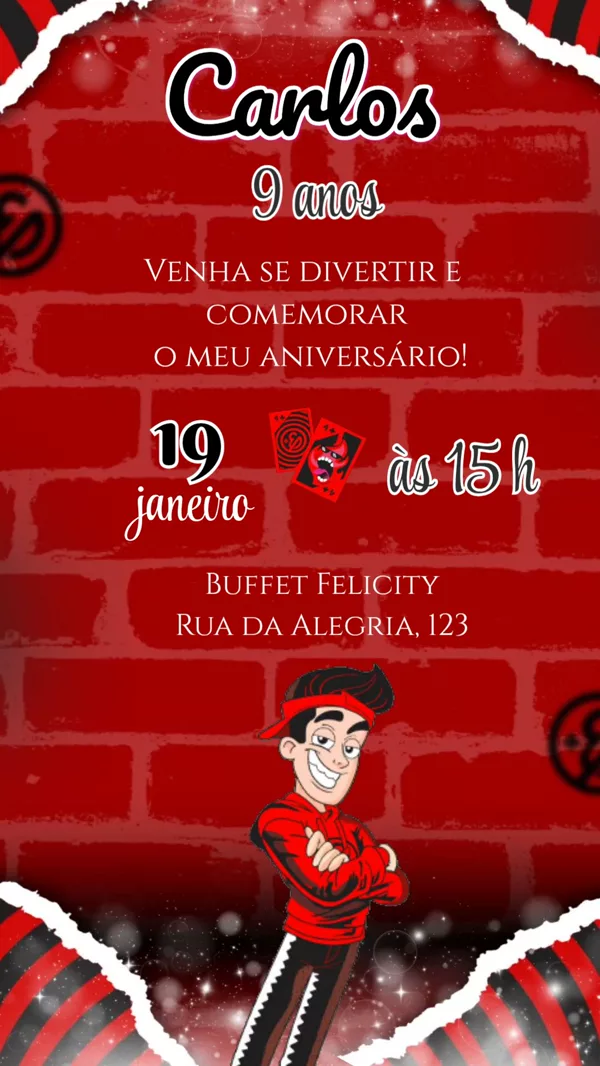 Convite Animado Aniversário Enaldinho Para Editar Online