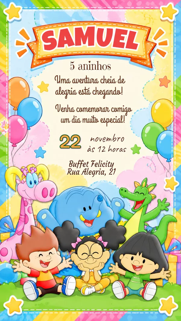Convite Aniversário Meu AmigãoZão Para Editar Online