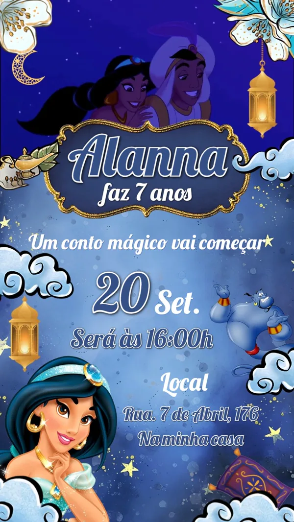 Convite de Aladdin & Jasmine