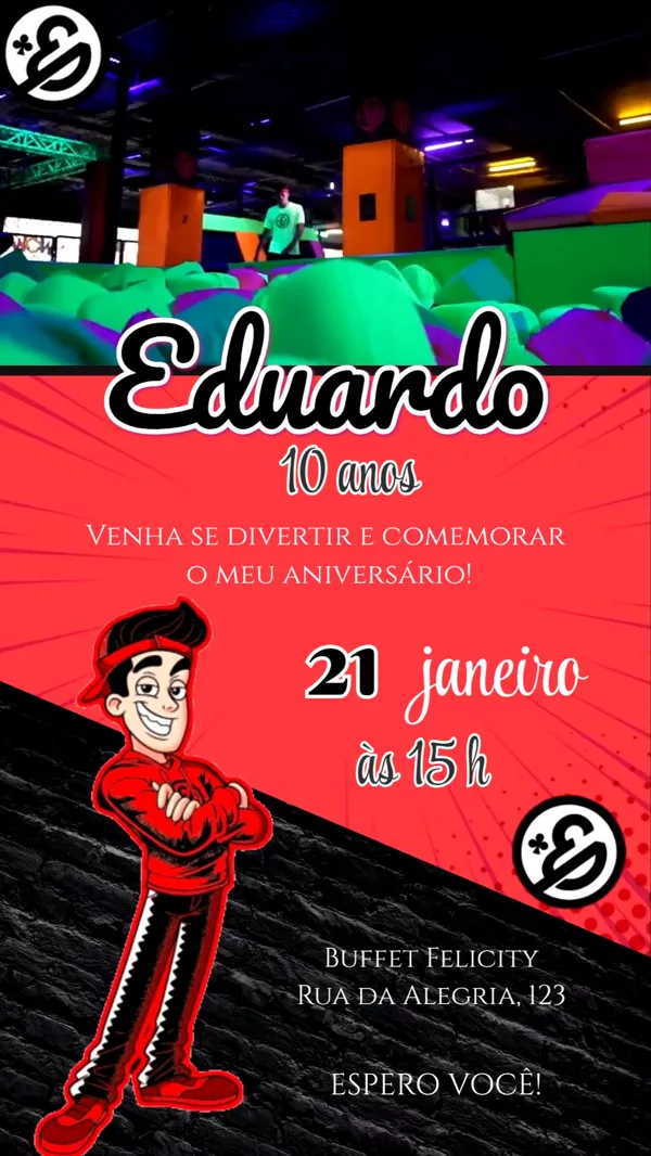 Convite Animado Aniversário Enaldinho Infantil Para Editar Online