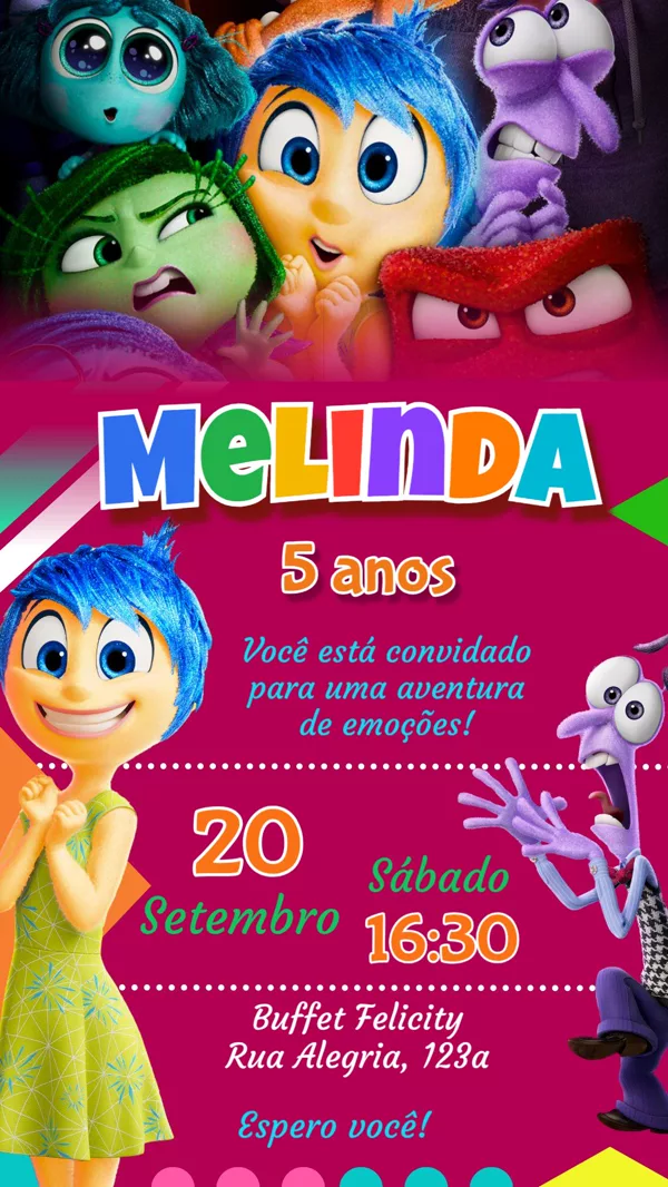 Convite Aniversário Divertidamente Fofo Para Editar Online