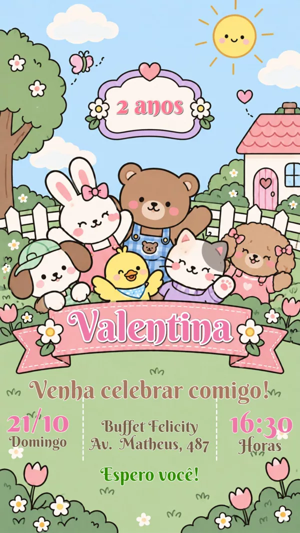 Convite Aniversário Bobbie Goods Para Editar Online