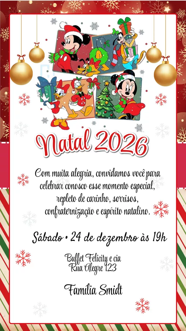 Convite Aniversário Natal Mickey P Earaditar Online