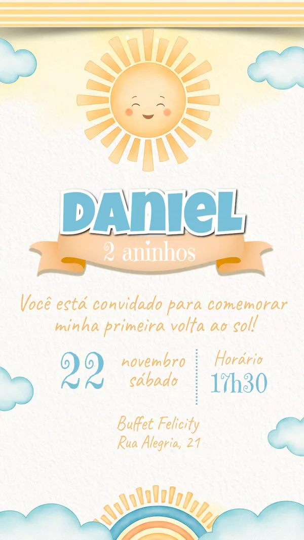 Convite Aniversário 365 Dias Para Editar Online