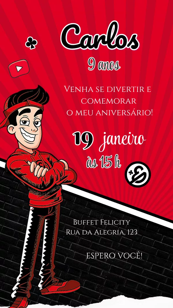 Convite Aniversário Enaldinho Para Editar Online